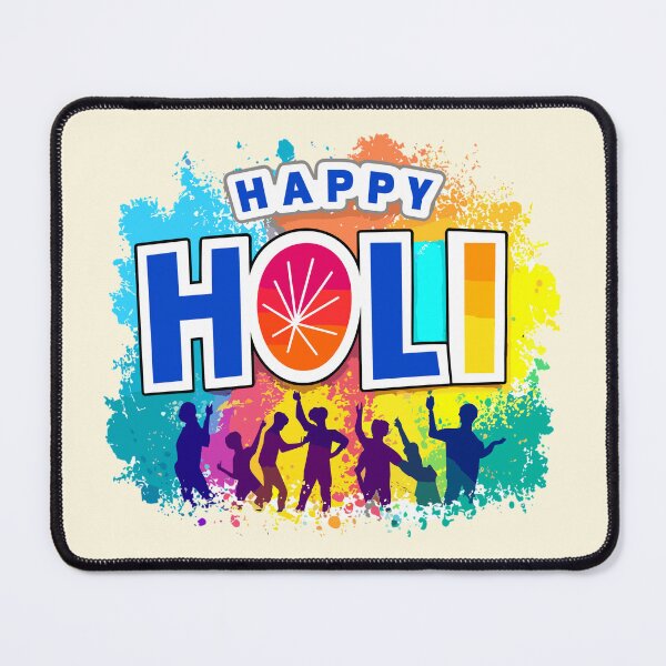 Item preview, Festival Fervor: 'Happy Holi' with Dancing Silhouettes and Color Explosion designed and sold by FEBRICAST.