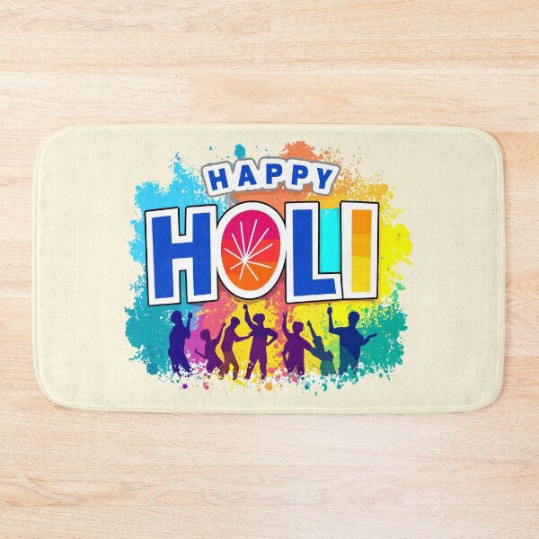 Item preview, Festival Fervor: 'Happy Holi' with Dancing Silhouettes and Color Explosion designed and sold by FEBRICAST.
