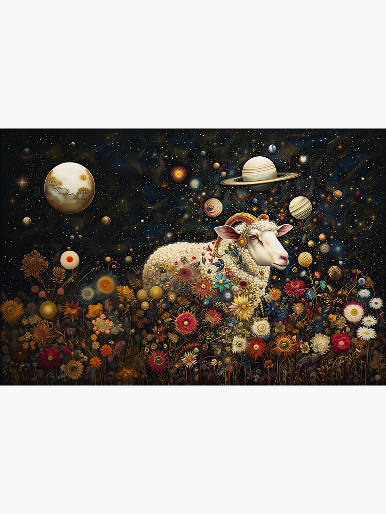 Thumbnail 3 of 3, Sticker, Mystical Sheep designed and sold by LoveByCasha.