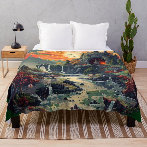 Item preview, Pixelated Adventure: Hero's Quest Landscape designed and sold by Ace Apparel Attire.