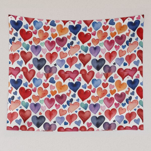 Item preview, Colorful Hearts Fill With Watercolor Pattern designed and sold by kaavishehsas.