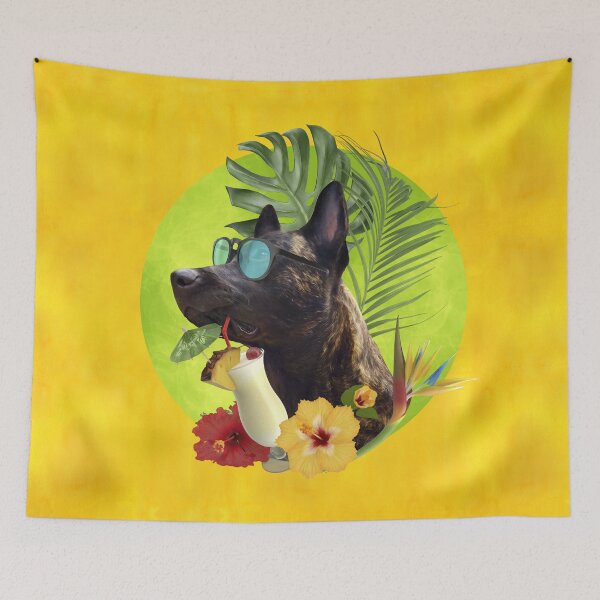 Item preview, Dutch Shepherd Tropical Summer Vibes designed and sold by k9printart.