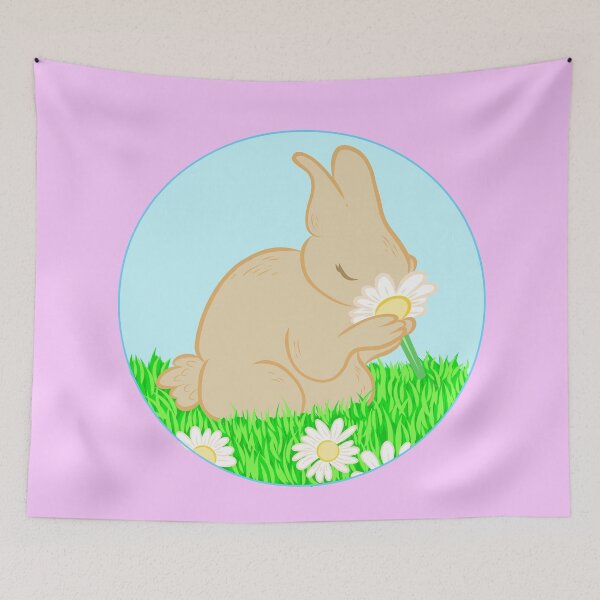 Item preview, Bunny Smelling Flower designed and sold by sydhanke42.