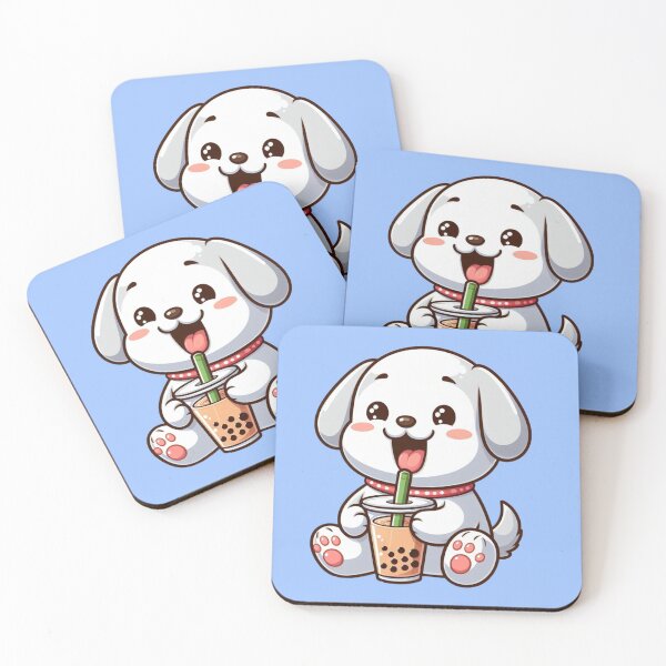 Item preview, Cute White Dog Driking Bubble Tea Clipart, Adorable Puppy Clipart, Cute Animals designed and sold by SnuggleSafari.