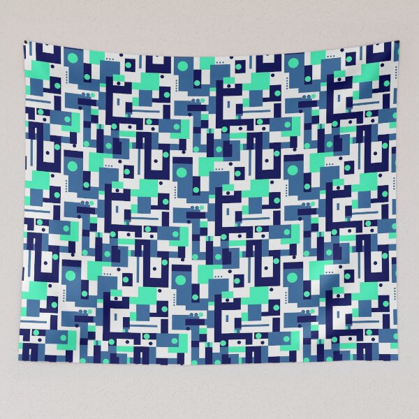 Item preview, Abstract Blue Hues on White designed and sold by TwylaRaeDesigns.