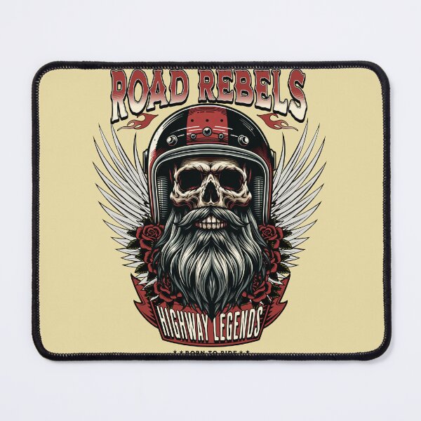 Item preview, Skull in Helmet Road Rebels Biker Illustration designed and sold by IdeasDream.