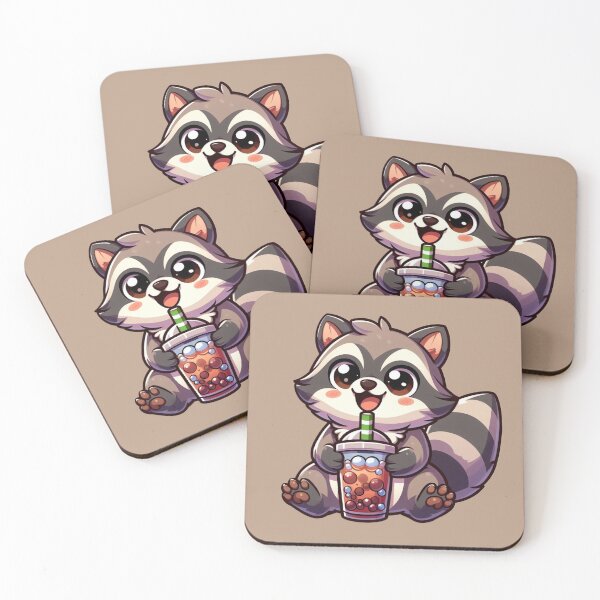 Item preview, Cute Racoon Driking Bubble Tea Clipart, Racoon Clipart, Cute Animals designed and sold by SnuggleSafari.