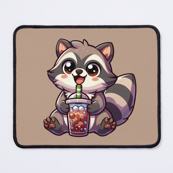 Item preview, Cute Racoon Driking Bubble Tea Clipart, Racoon Clipart, Cute Animals designed and sold by SnuggleSafari.