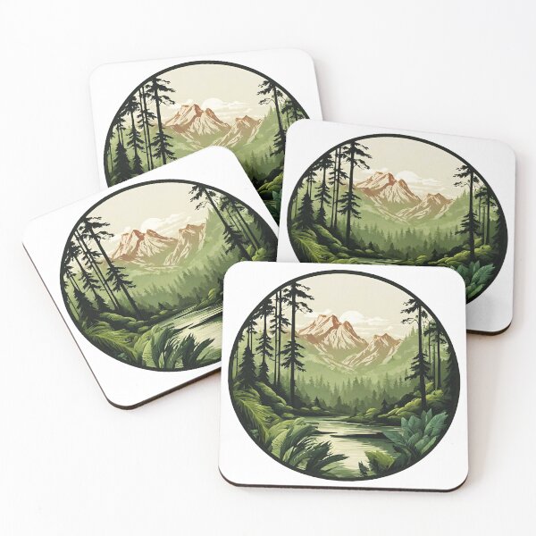 Item preview, Circular Mountain Forest Jungle Landscape designed and sold by Tom-Johnson.