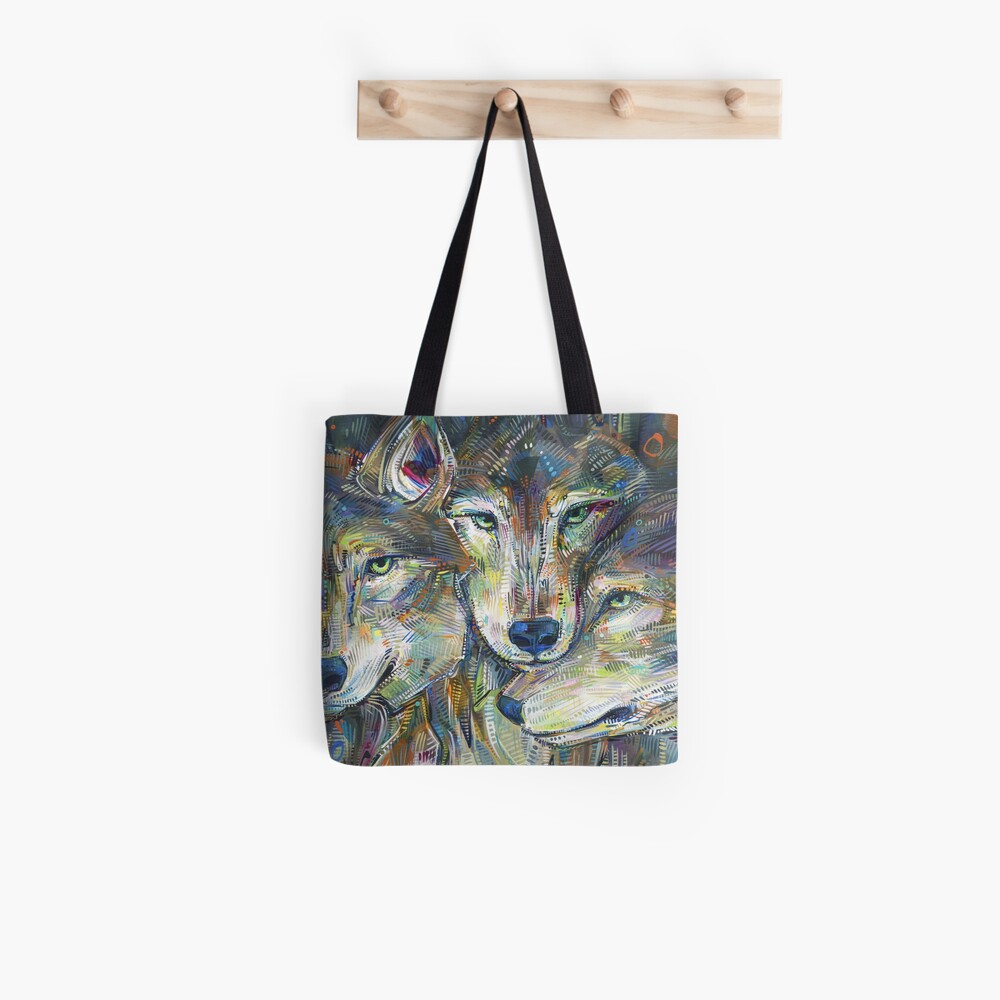 Gray Wolves Painting - 2012 Tote Bag