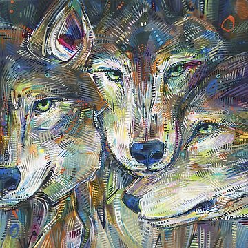 Artwork thumbnail, Gray Wolf Faces Pressed Together by Gwenn Seemel