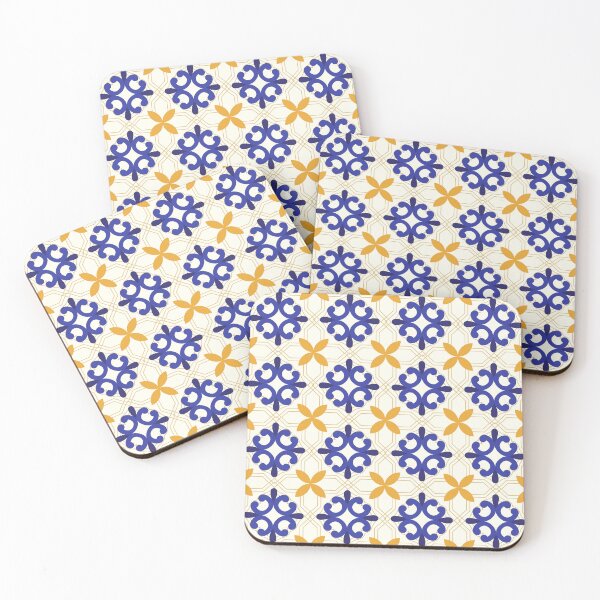 Item preview, Classic blue and yellow ornament pattern designed and sold by PeachyLitchi.