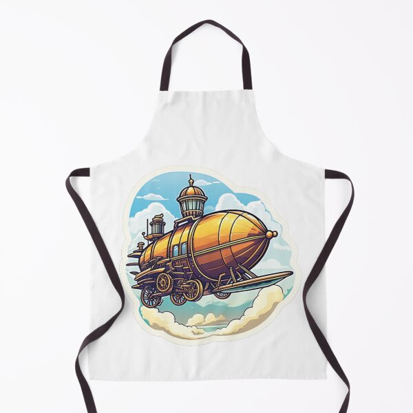 Item preview, Retro Futuristic Golden Steampunk Airship designed and sold by Ink-Kreativ.
