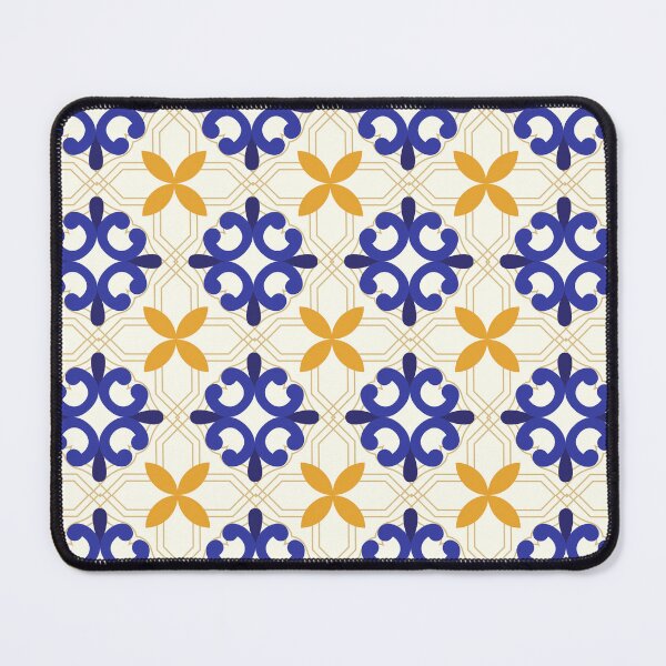 Item preview, Classic blue and yellow ornament pattern designed and sold by PeachyLitchi.