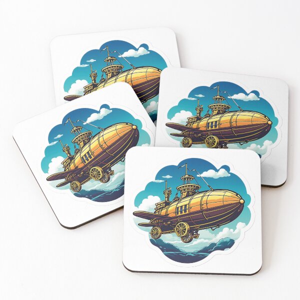 Item preview, The golden airship above the clouds designed and sold by Ink-Kreativ.