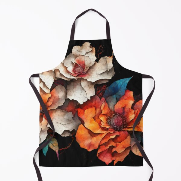 Item preview, Mixed media collage featuring floral sketches on cracked paper  designed and sold by aipaint.