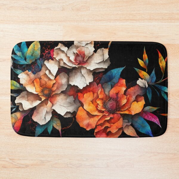 Item preview, Mixed media collage featuring floral sketches on cracked paper  designed and sold by aipaint.
