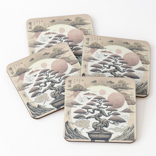 Item preview, Vintage Asian Antique Print of a Japanese Bonsai Tree designed and sold by HippieFarms11.