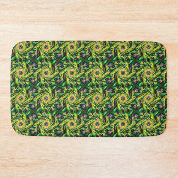 Item preview, Green and Yellow Psychedelic Fabric Design designed and sold by SportsMomsRock.