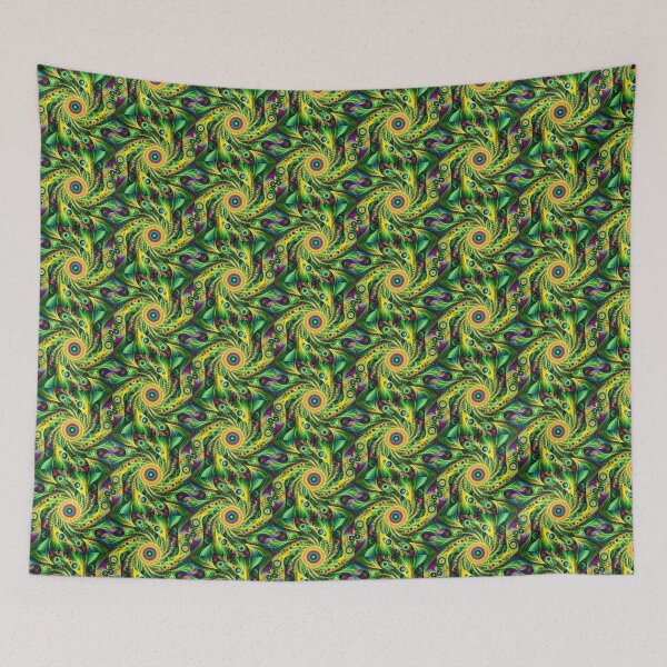 Item preview, Green and Yellow Psychedelic Fabric Design designed and sold by SportsMomsRock.
