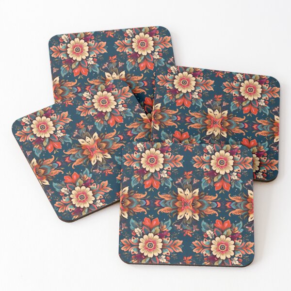Item preview, Boho pattern in rich colours designed and sold by Flowersonstuff.