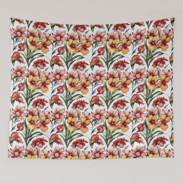 Item preview, Vintage Watercolor Flowers Floral Trees Nature Seamless Pattern Design. designed and sold by athurbubble.