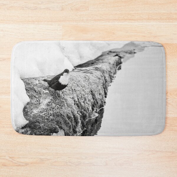 Item preview, On the stonewall. White-throated dipper bw designed and sold by Jouko Lehto Photography.