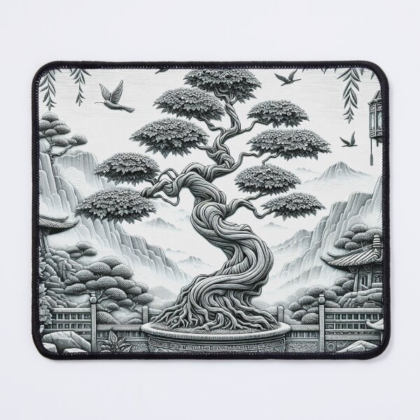 Item preview, Bonsai Tree and Pagoda Zen In a Sacred Valley designed and sold by HippieFarms11.