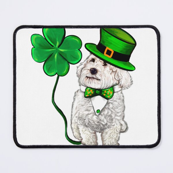 Artikelvorschau, Kleeblätter Top 10 der besten irischen Geschenke Cavapoo Niedlicher Hündchen mit grünem Kleeblatt, irischem Kleeblatt entworfen und verkauft von Artonmytee.