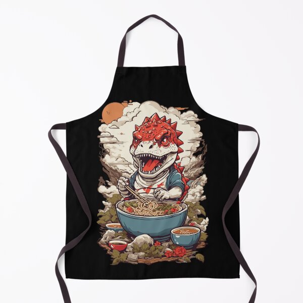 Item preview, Funny Dinosaur Eats Ramen Japanese designed and sold by LuminOrb.