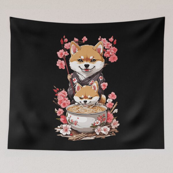 Item preview, Kawaii Shiba Dog Aesthetic Ramen Japan Style designed and sold by LuminOrb.