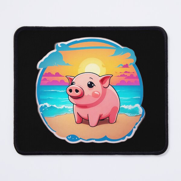 Item preview, Cute Sunset Piglet By The Beach designed and sold by NautiChic.