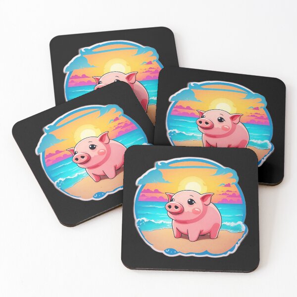 Item preview, Cute Sunset Piglet By The Beach designed and sold by NautiChic.
