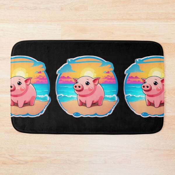 Item preview, Cute Sunset Piglet By The Beach designed and sold by NautiChic.