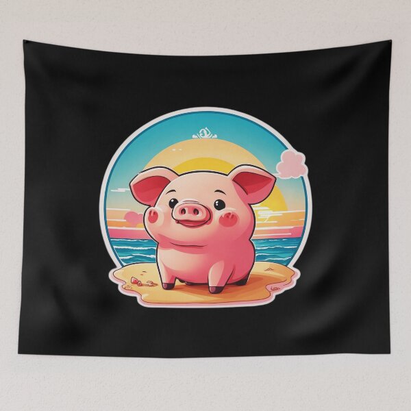 Item preview, Adorable Baby Pig By The Ocean on a Sunny Day designed and sold by NautiChic.