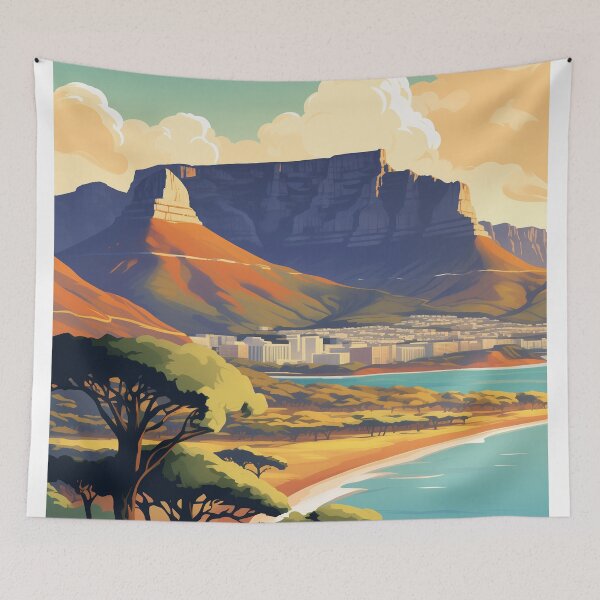 Artikelvorschau, Vintage Travel Poster Cape Town South Africa - Discover the Jewel of the South! entworfen und verkauft von StrasserArt.