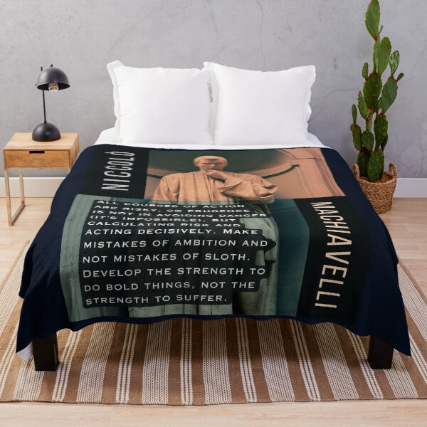 Item preview, Niccolò Machiavelli portrait and quote: All courses of action are risky, so prudence is not in avoiding danger (it's impossible)... designed and sold by artbleed.
