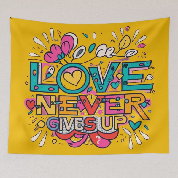 Item preview, "Love Never Gives Up: Inspiring Design for Apparel, Accessories, and Home Decor" designed and sold by ATSCreationsZA.