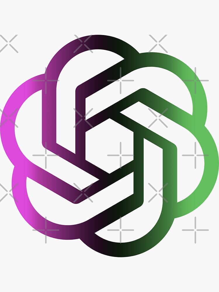 Thumbnail 3 of 3, Sticker, Openai ChatGPT rainbow logo designed and sold by zzz888.
