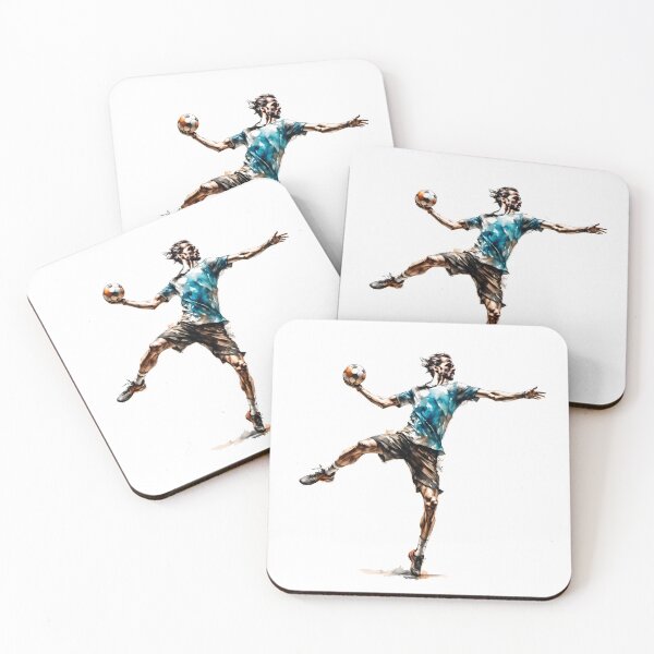 Item preview, Handball player man are throws the ball, on white background designed and sold by ranker666.