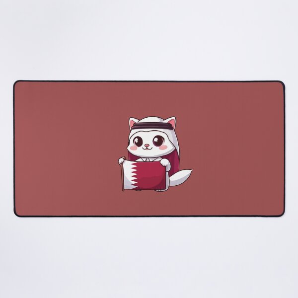 Item preview, Cat holding the State of Qatar flag designed and sold by SOMI SOMI.