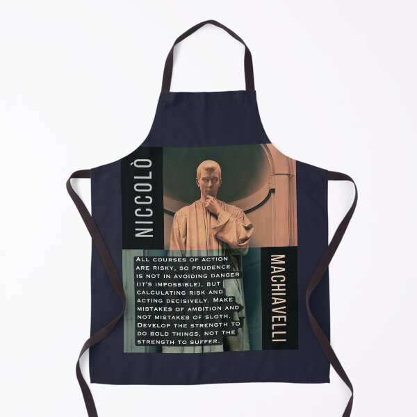 Item preview, Niccolò Machiavelli portrait and quote: All courses of action are risky, so prudence is not in avoiding danger (it's impossible)... designed and sold by artbleed.