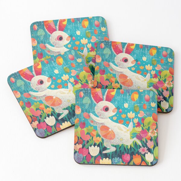 Item preview, Joyful Bunny in Tulip Field designed and sold by cute-animals99.