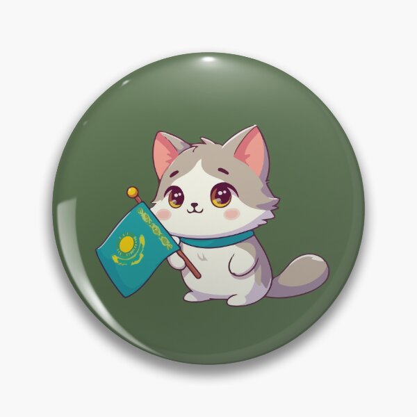 Artikelvorschau, Katze hält die Flagge der Republik Kasachstan entworfen und verkauft von SOMI SOMI.