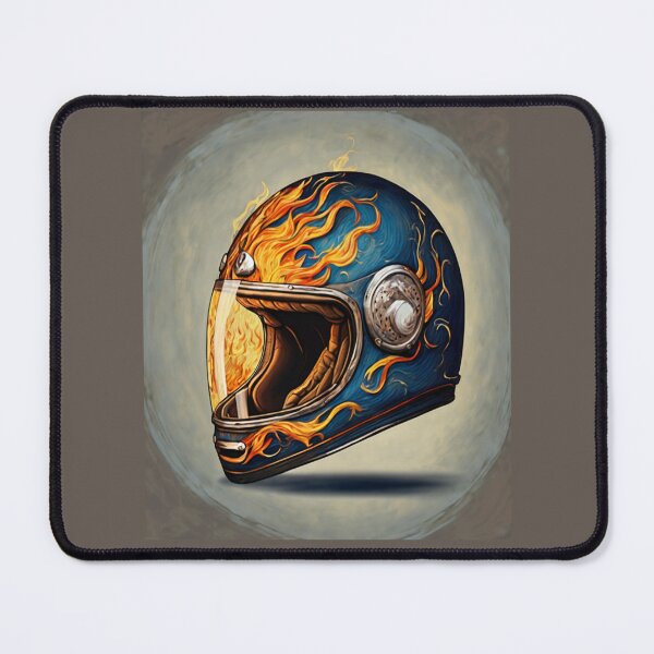 Item preview, "Flaming Motorcycle Helmet Design" designed and sold by Artisticanvas.