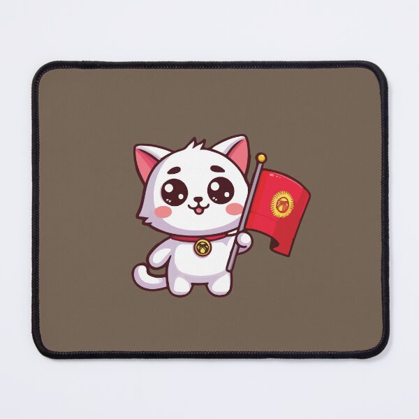 Item preview, Cat holding the Kyrgyz Republic flag designed and sold by SOMI SOMI.