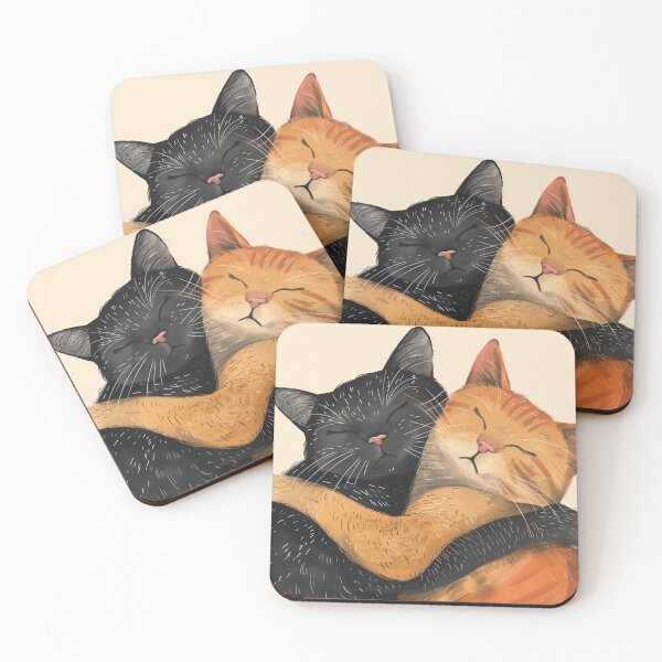 Item preview, hugging cats designed and sold by PricklyPeanut.