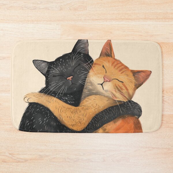 Item preview, hugging cats designed and sold by PricklyPeanut.