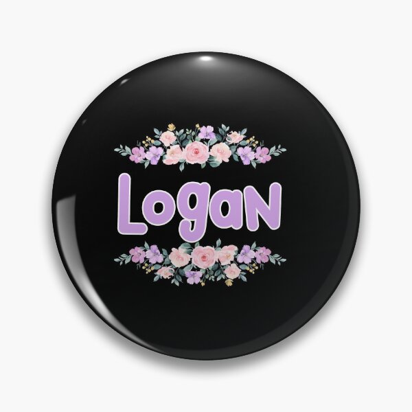 Artikelvorschau, Lila Blumen-Logan-Namensschild (Schwarz) entworfen und verkauft von NormadWorld.
