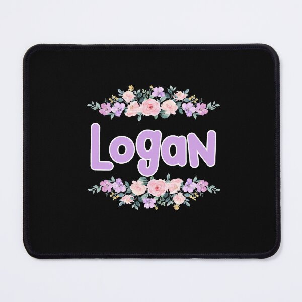 Item preview, Purple Flower Logan Name Label (Black) designed and sold by NormadWorld.